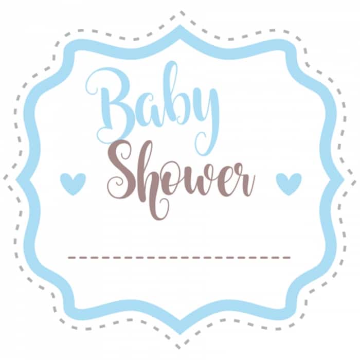 40 Stickers BabyShower bleu
